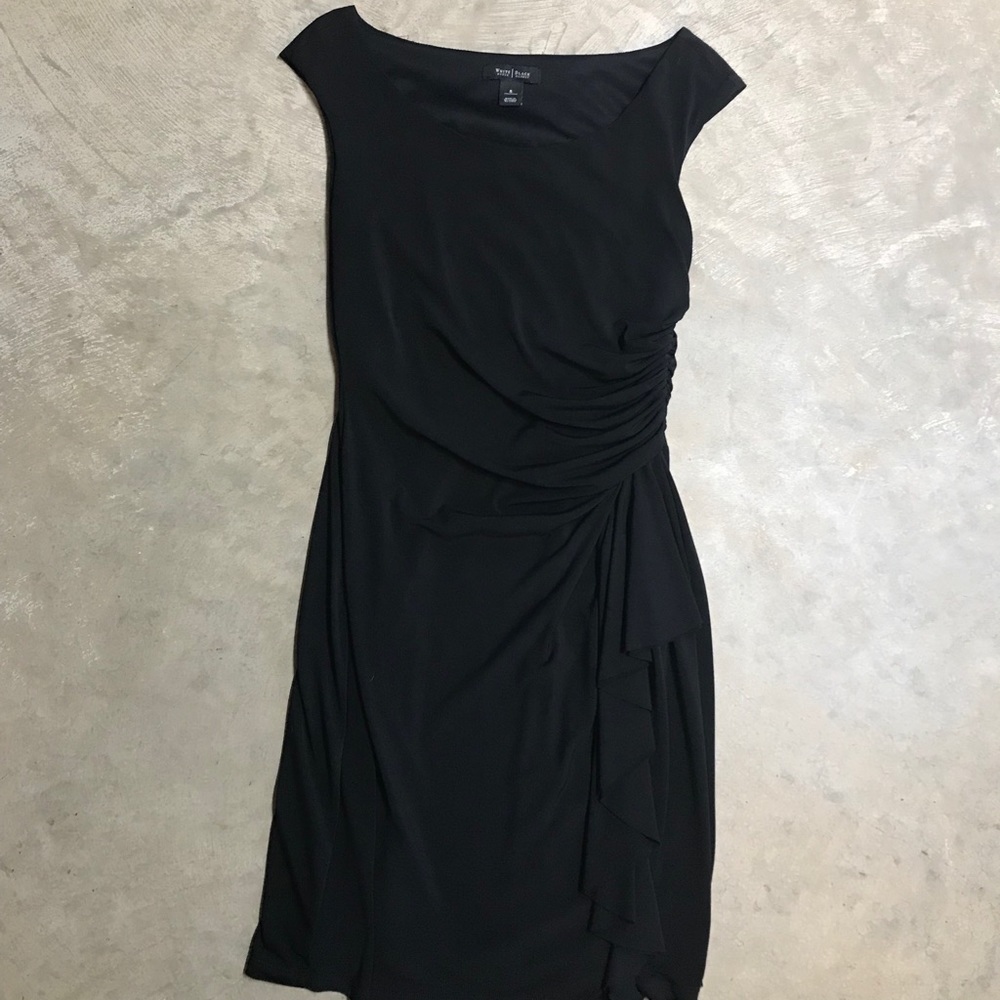 Simple black ruched dress